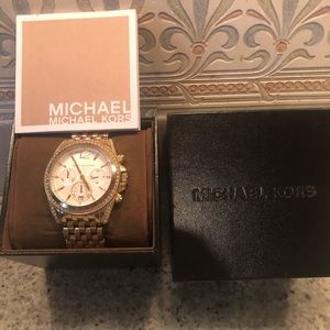Michael Kors large face gold tone watch in box